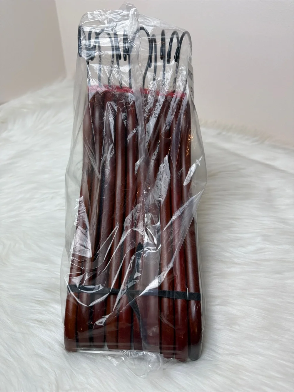 Brookstone Premium Wooden Suit Hangers in Mahogany - Set of 10